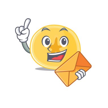 Neşeli muzlu cips maskot tasarımı zarflı