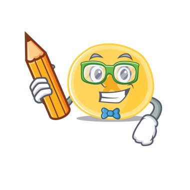Kalem tutan öğrenci muz cipsi karakteri.