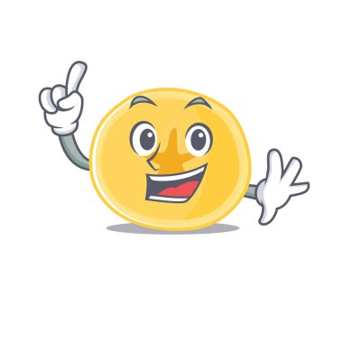 Maskot karakteri tarzında bir parmak muz cipsi.