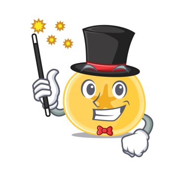 Sihirbaz olarak muz cipsi performansının bir resmi