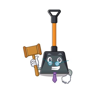 Maskot karakteri tarzında akıllı yargıç kar küreği