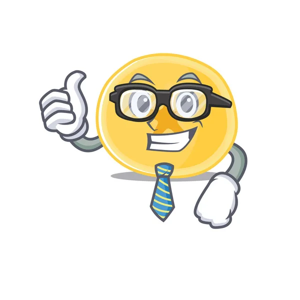 Cartoon character of Businessman banana chips wearing glasses — 스톡 벡터