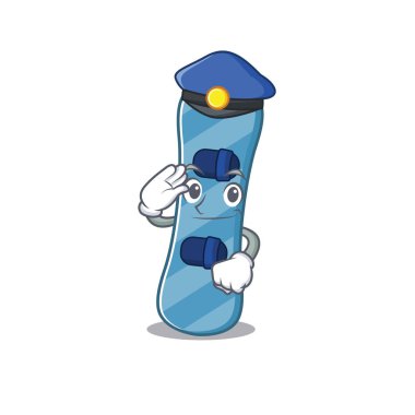 Snowboard karikatür maskotu polis memuru rolünde oynadı.