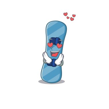 aşık olan sevimli snowboard çizgi film karakteri tasarımı