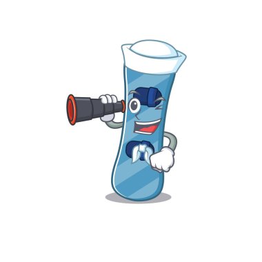 Snowboard çizgi filmi mutlu denizci tarzı dürbünlü.