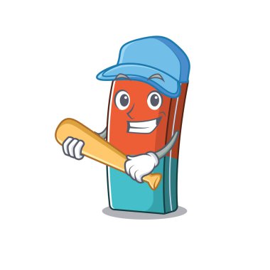 Beyzbolla birlikte spor silgi karakter tasarımı