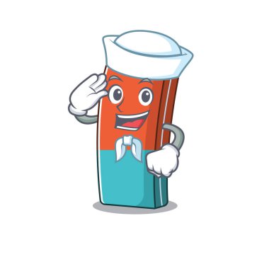 Silgi Savaşçısı 'nın şapka taktığı bir maskot tasarımı.