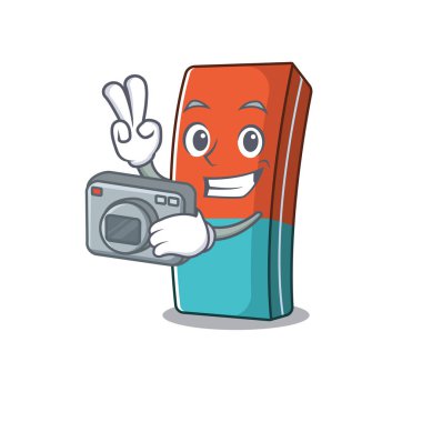 Kameralı havalı fotoğrafçı silgi karakteri