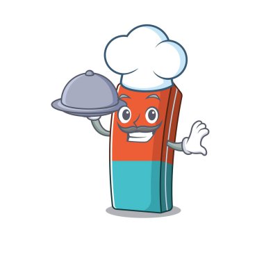 Aşçı olarak silginin dizaynı tepside yemek var.