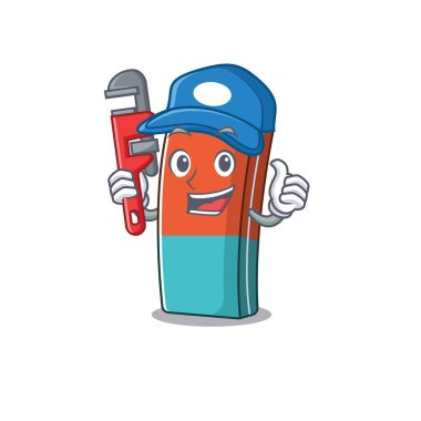 Maskot resim tarzında Havalı Tesisatçı Silgisi