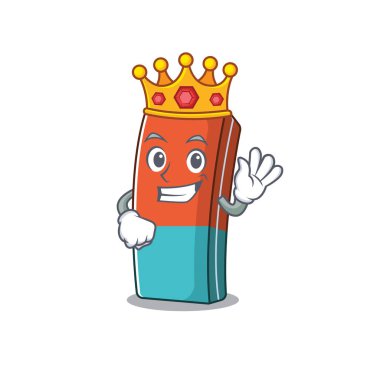 Karikatür maskot stili King 'in çarpıcı bir silgisi.