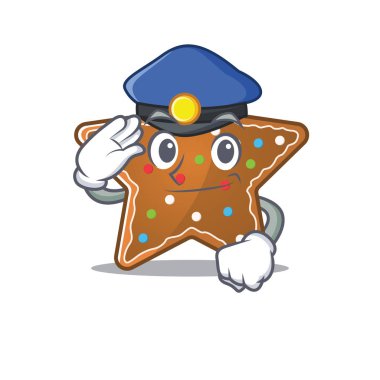 Zencefilli kurabiye yıldızı Çizgi film maskotu Polis memuru rolünde