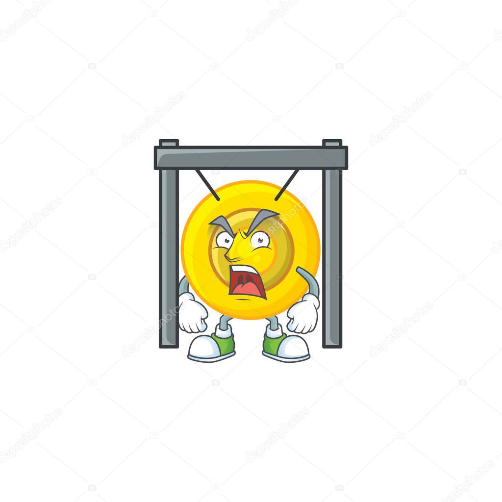 Chinese gong cartoon character design having angry face