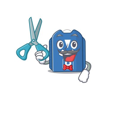 Gülen Komik Berber Disk Çizgi Film Karakter Tasarım Tarzı