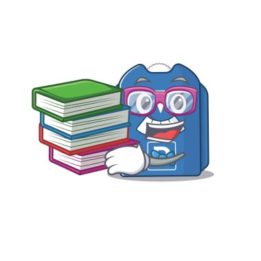 Havalı ve zeki Öğrenci park diski maskot çizgi filmi.