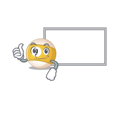 Tahtası olan bilardo topu çizgi film tasarımı.