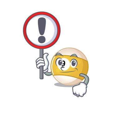 Havalı ve komik bilardo topu bir işaret kaldırdı.