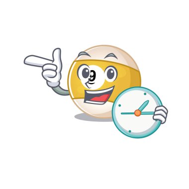 Çizgi film karakteri tarzı bilardo topunun saati var