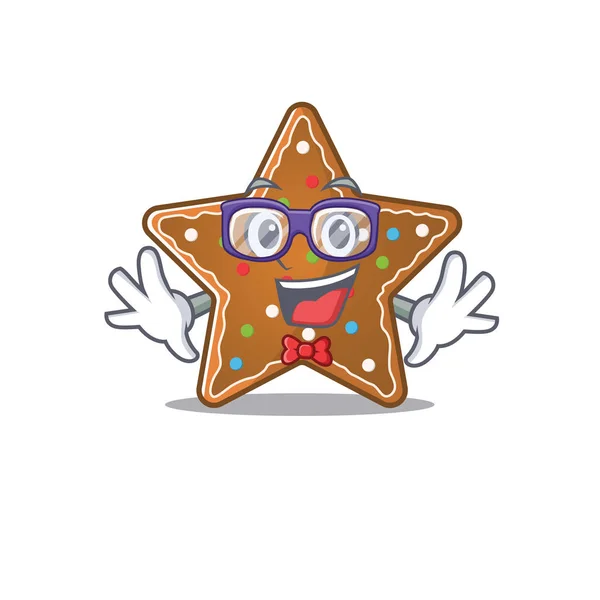 Personnage de dessin animé de Geek pain d'épice star design — Image vectorielle