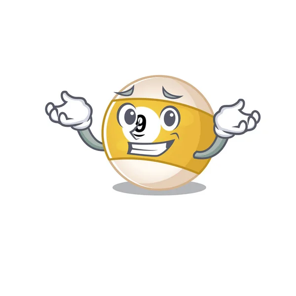 Super engraçado Grinning bilhar bola mascote estilo cartoon — Vetor de Stock