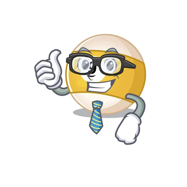 Tecknad karaktär Affärsman biljard boll bär glasögon — Stock vektor