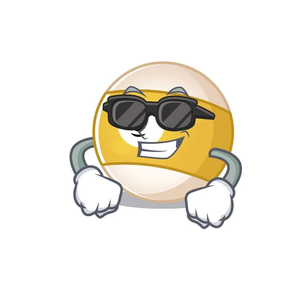 Super cool billiard ball character wearing black glasses — 스톡 벡터