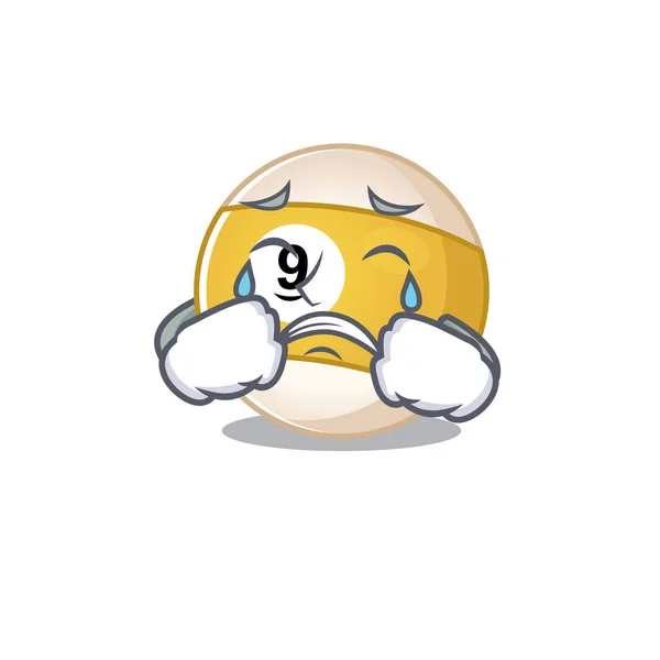 Smutný kulečníkový míč karikatura maskot styl — Stockový vektor