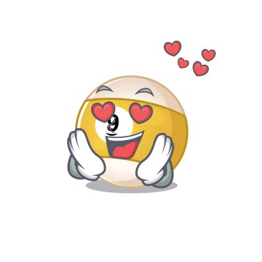 Sevimli bilardo topu çizgi film karakter tasarımına aşık oldum.