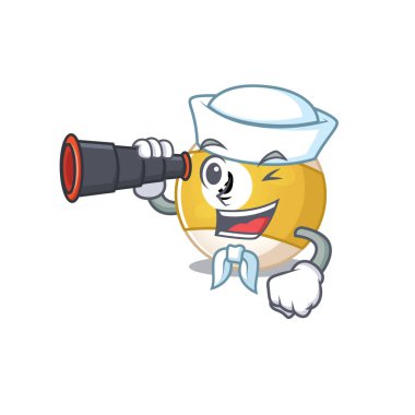 Bilardo çizgi filmi mutlu denizci stili dürbünlü.