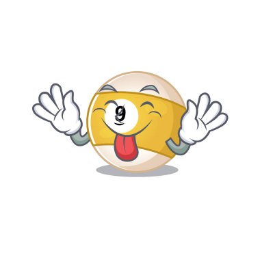 Tatlı bilardo topu maskot stili, dilsiz.