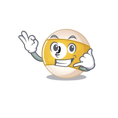 Bana komik bilardo topu maskotu resmi de.