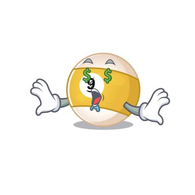 Mutlu zengin bilardo topu Para gözü çizgi film karakteri tarzı