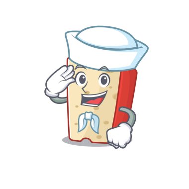 Hollanda peyniri maskotu tasarımı. Şapka takan denizci.