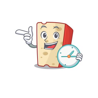 Çizgi film karakteri tarzı Hollanda peyniri saat sahibi