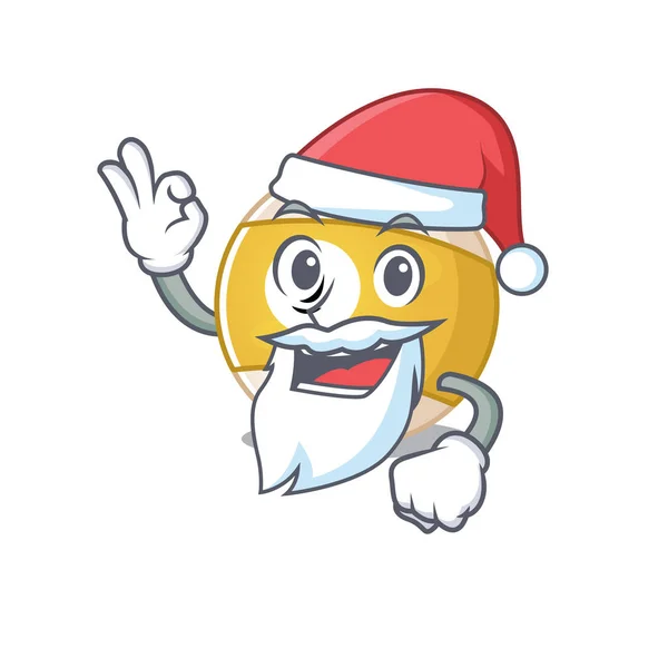 Uma imagem do estilo de imagem de mascote de bola de bilhar de Santa com o dedo ok — Vetor de Stock