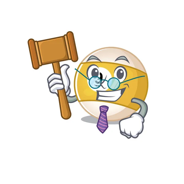 Smart Judge biljartbal in mascotte tekenfilm karakter stijl — Stockvector