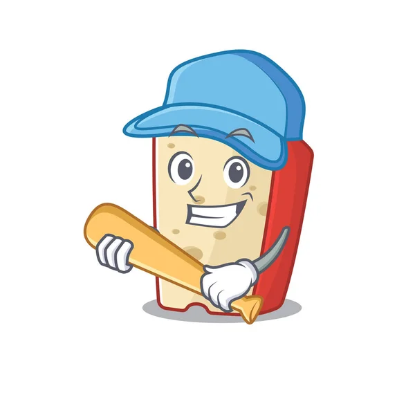 野球とスポーティオランダのチーズ漫画のキャラクターデザイン — ストックベクタ