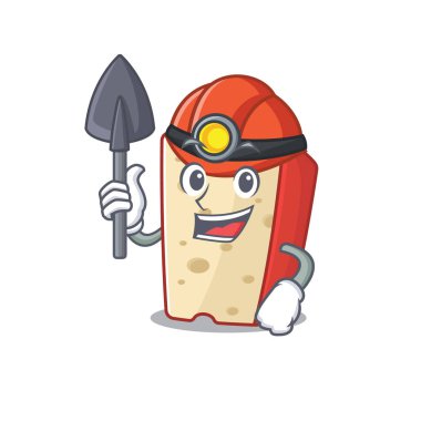 Havalı akıllı Miner Hollanda peyniri çizgi film karakteri tasarımı