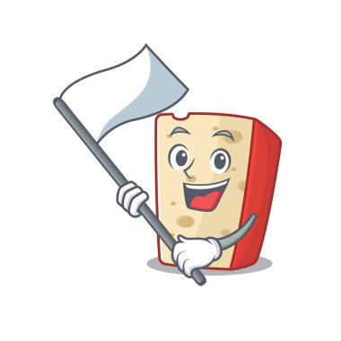 Hollanda peyniri çizgi film karakteri gibi ayakta duran bir bayrak