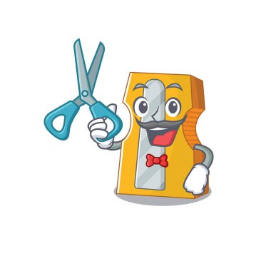 Gülen Komik Berber kalem açacağı çizgi film karakteri tasarım stili