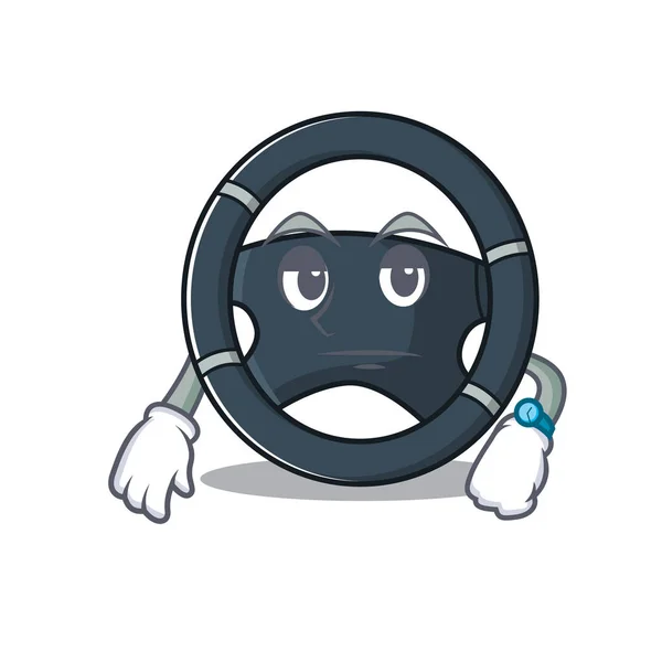 Diseño de personajes de dibujos animados de la dirección del coche en un gesto de espera — Vector de stock