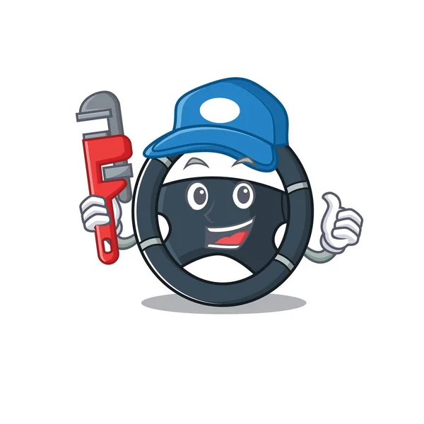 Cool Plumber dirección del coche en el estilo de imagen de la mascota — Vector de stock