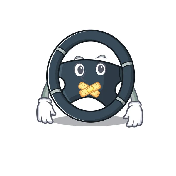 Um gesto silencioso de carro direção mascote desenho animado personagem — Vetor de Stock