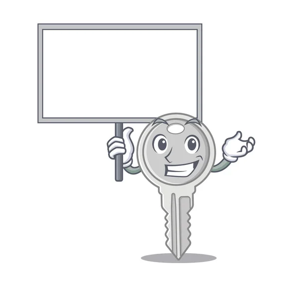 Una imagen linda del personaje de dibujos animados lindo clave traer un tablero — Vector de stock