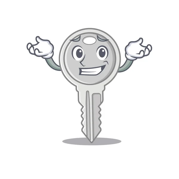 Super divertido sonriente clave mascota estilo de dibujos animados — Vector de stock