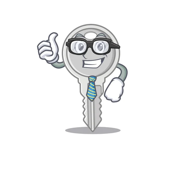 Postać z kreskówki Klucz Businessman noszenie okularów — Wektor stockowy