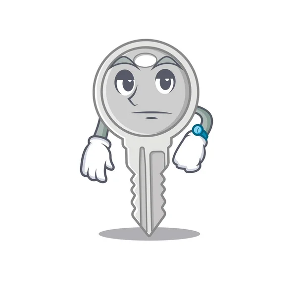 Personnage de dessin animé conception de la clé sur un geste d'attente — Image vectorielle