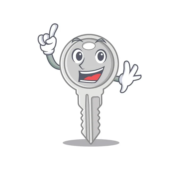 One Finger key in mascot cartoon character style — 스톡 벡터