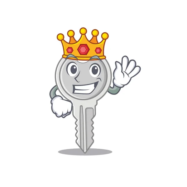 Un impresionante de clave estilizada de rey en el estilo de la mascota de dibujos animados — Vector de stock