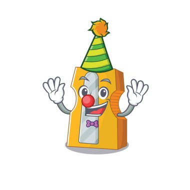 Komik palyaço kalem açacağı çizgi film karakteri maskotu tasarımı